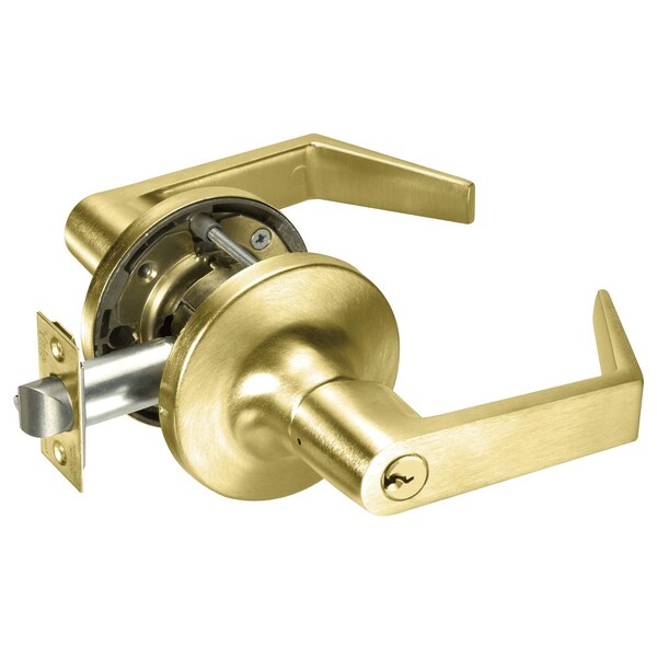 Yale Grade 1 Classroom Cylindrical Lock, Augusta Lever, Conventional Cylinder, Stn Brss Fnsh, Non-handed AU5408LN 606 - main